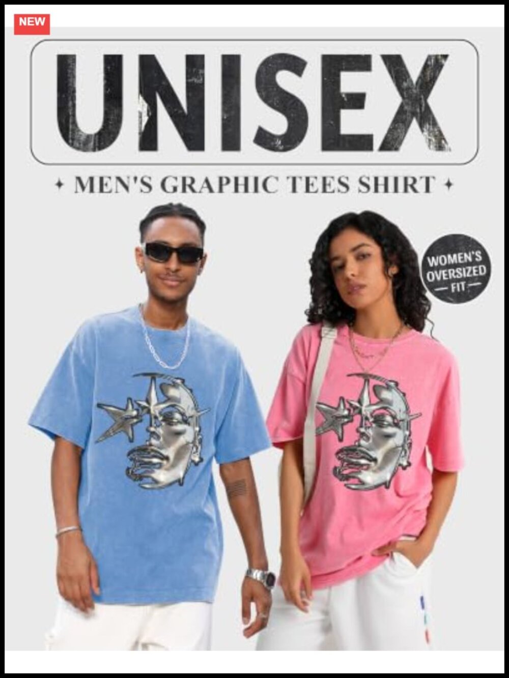 Unisex Graphic Tee Cotton Y2k Oversized Vintage Short Sleeve Tshirt - Picture 2 of 6